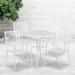Flash Furniture 28 Square Indoor-Outdoor Steel Patio Table Set with 4 Square Back Chairs White