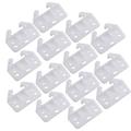NUOLUX 100pcs 7 Holes Drawer Track Guide Drawer Track Back Plate Drawer Guide Brackets (White)