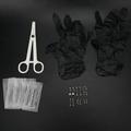 Silver Nose Piercing Rings Disposable Body Piercing Needle Gloves Tool Set Kit