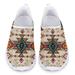 Pzuqiu Ethnic Geometric Mesh Sneakers Women Aztec Tribal Wear Resistant Slip-on Tennis Shoes Size 8 Walking Running Sneakers Swim Beach Pool Water Shoes