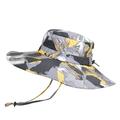 Ogiraw Bucket Hat Men Mountaineering Fishing Camouflage Hood Rope Outdoor Shade Foldable Casual Bucket Hat Hats for Men Yellow One Size
