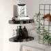 moobody 2 Piece Floating Corner Shelves MDF Wall Mount Photo Display Stand Storage Shelf High Gloss Black for Living Room Bedroom Home Office Decor 9.8 x 9.8 x 1.5 Inches (L x W x H)