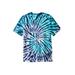 Plus Size Women's Lightweight Tie-Dye Crewneck Tee by KingSize in White Teal Tie Dye (Size 9XL)