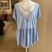 Anthropologie Tops | Anthropologie Baby Blue Short Sleeve Shirt | Color: Blue | Size: M