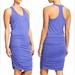 Athleta Dresses | Athleta Tee Racerback Tank Dress Womens Xxs Baja Blue Sleeveless Ruched | Color: Blue | Size: Xxs