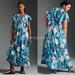 Anthropologie Dresses | Anthropologie Floral Ruffles Pinktucked Bodice Maxi Dress Blue Size Xs Nwt | Color: Blue/Pink | Size: Xs