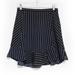 J. Crew Skirts | J Crew Navy Blue White Pinstripe Baseball Swing Mini Ruffle Skirt | Color: Blue/White | Size: 2