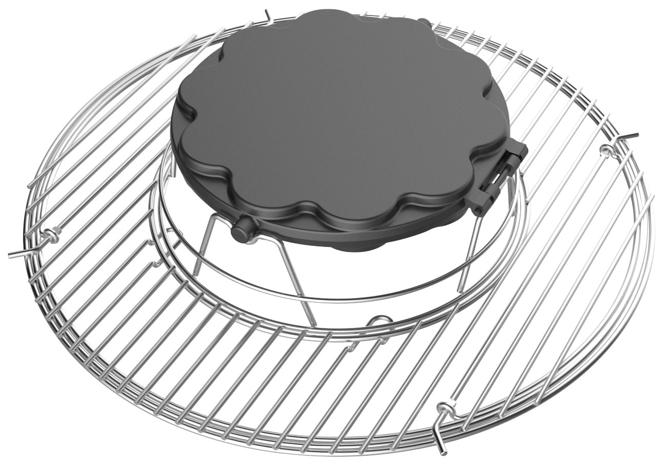 Grillplatte TEPRO "Waffel-Einleger", schwarz (schwarz, silber), H:11,5cm Ø:30cm, Gusseisen, Grillroste, aus Gusseisen