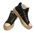 Converse Shoes | Converse Womens Sneakers Shoes Size 7 Black Silver Metallic Low Top Textured | Color: Black/Silver | Size: 7