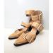 Free People Shoes | Free People Jeffrey Campbell Hendrix Tan Leather Buckle Heels Size 6 | Color: Tan | Size: 6