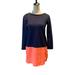 J. Crew Dresses | J. Crew Maritime Navy Blue & Coral Colorblock Shift Dress Xs | Color: Blue/Orange | Size: Xs