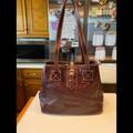 Dooney & Bourke Bags | Db Chocolate Brown Soft Leather Textured Tote Shoulderbag | Color: Brown | Size: Large