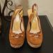 Michael Kors Shoes | New Slingback Platform High Heels, Size 5 By Michael Kors | Color: Brown | Size: 5