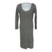 American Eagle Outfitters Dresses | American Eagle Women's Lace Long Sleeved Gray Swoop Neck Dress Size M | Color: Gray | Size: M