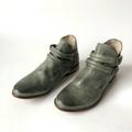 Free People Shoes | Free People Braeburn Green Leather Ankle Booties Size 36eu/6 Us | Color: Gray/Green | Size: 36 Eu