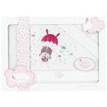 Bettlaken-Set für Babybett PARACAÍDAS in Weiß rosa · 100% Baumwolle · 3- Teilig Bettwäsche-Set für Babywiege