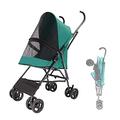 Pet Travel Carrier Cat Stroller Umbrella Structure Dog Prams Pushchairs for Small Dogs, Dog Stroller Carriage for Small Dogs, Pet Stroller Dog Pram for Cats Puppy & Kitten (Color : Green)