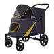 Pet Dog Stroller Carriage for Large Dogs, Luxury Large Dog Pram Strollers Premium Pet Pushchair 4 Wheel Pet Stroller Foldable Carrier Strolling Cart for Cat, Dog and More (Color : Yellow)
