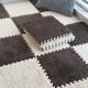 50 Pcs Soft Plush Carpet Tiles,Jigsaw Puzzle Play Mat,Plush Floor Tiles,Interlocking Foam Mats,Yoga Mat,Rug,11.8 And 23.6 Inch(Size:12x12x0.23 Inch,Color:Apricot+Dark Coffee)