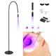 UV Lash Lamp +Eye Patch + Goggles+ Foot Switch, Adjustable Spot Size, 5 W Flexible Gooseneck with a Length of 70 cm, 395-400nm, Glue Cured in 1-3 Seconds, UV Glue Curing Lamp,Black