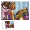 African American King And Queen Funny Jigsaw Wooden Picture Puzzle Unique Gift for Adults 300/500/1000 Piece