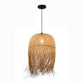 JMEDIC Rattan Art Shade Pendant Lamp,Modern Simplicity Bamboo Weaving Chandelier,Japanese-Style Decorative Crafts Hanging Lights,Height Adjustable Open Weave Ceiling Lamp Shade,for Kitchen Island,Bar