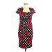 Grace Karin Casual Dress - Sheath Sweetheart Short sleeves: Black Print Dresses - Women's Size Medium