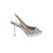Jimmy Choo Heels: Slingback Stilleto Glamorous Silver Shoes - Women's Size 38.5 - Peep Toe