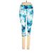 Fabletics Leggings Skinny Leg Cropped: Blue Floral Bottoms - Women's Size Small