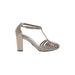 Me Too Heels: Tan Solid Shoes - Women's Size 8 1/2 - Round Toe