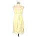 Max Studio Casual Dress - Party Square Sleeveless: Yellow Print Dresses - Women's Size Large