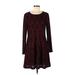 Kensie Casual Dress - A-Line Scoop Neck Long sleeves: Red Dresses - Women's Size Medium