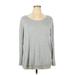 LC Lauren Conrad Long Sleeve Top Gray Marled Scoop Neck Tops - Women's Size X-Large