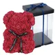 Boîte à Gâteaux Transparente avec Fleurs Artificielles Rose Ours Emballage pour Mariage