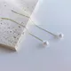 Boucles d'oreilles pendantes en perles d'acier inoxydable plaqué or pour femmes fil d'oreille