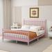 Bungalow Rose Wooden Platform Bed Wood in Pink | 44.9 H x 63 W x 84.4 D in | Wayfair 0F4F148CF5DF4AF5BF6F5FD82A771107