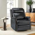 Wildon Home® Atascosa 30" Wide Standard Recliner w/ Ottoman Faux Leather/Genuine Leather in Black | 38.5 H x 30 W x 37 D in | Wayfair