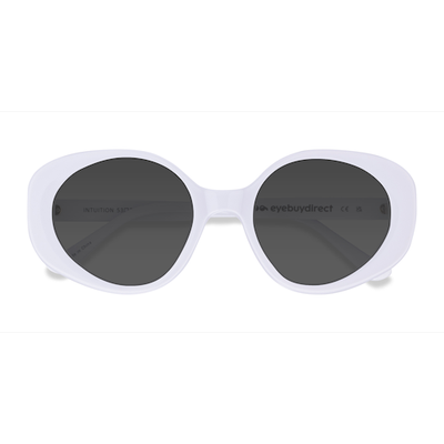 Female s oval White Acetate Prescription sunglasses - Eyebuydirect s Intuition