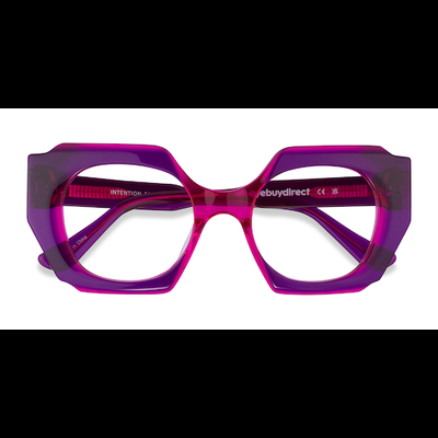 Female s square Crystal Purple Pink Acetate Prescription eyeglasses - Eyebuydirect s Intention