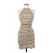 Lush Casual Dress - Mini: Tan Chevron Dresses - New - Women's Size 5