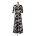 Attitudes by Renee Casual Dress - A-Line V Neck 3/4 sleeves: Black Dresses - New - Women's Size X-Small