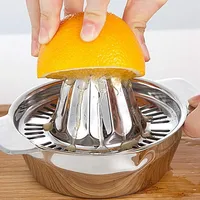 Obst manuelle Entsafter Edelstahl Zitrus Zitrone Orange Entsafter mit Schüssel Entsafter Sieb