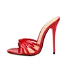 Neue 2023 Damen Hausschuhe Sommers andalen 13cm dünne hochhackige Schuhe sexy Pumps plus Größe: 37-45 46 47 48 schwarz rot weiß