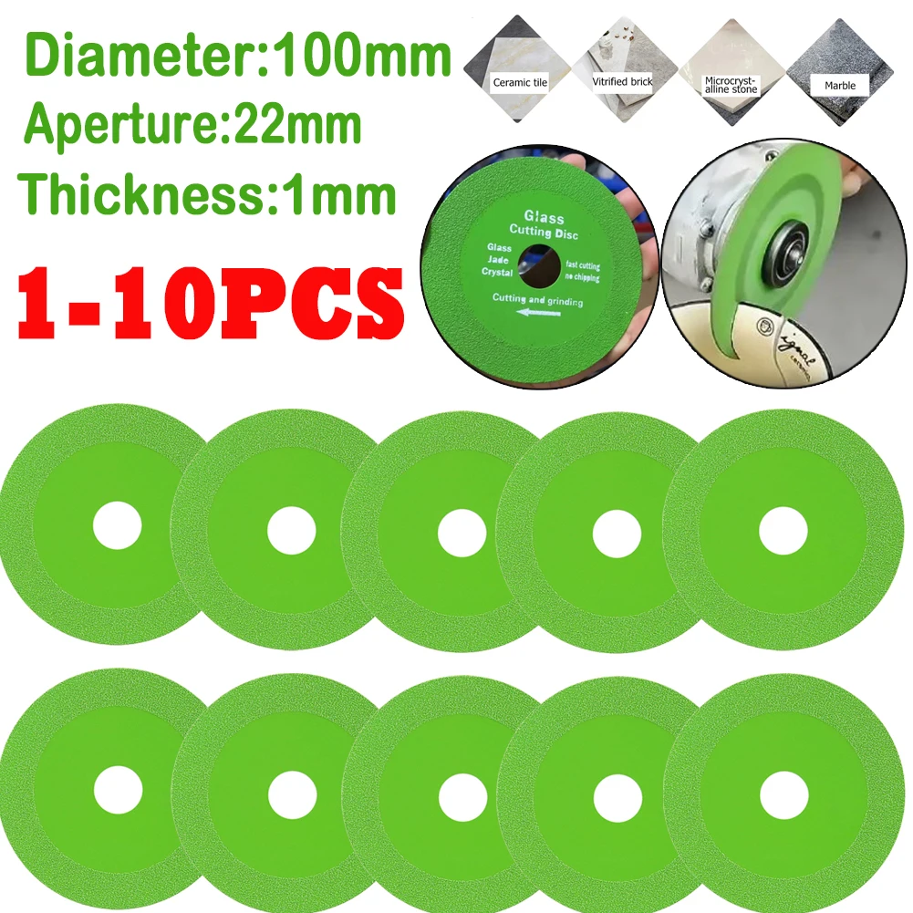 10-1 stücke 22mm Glas Trennscheibe 100mm Diamant Marmor Sägeblatt Jade Kristall Wein Flaschen Schleifen Schneiden schleifen Disc Werkzeug Image