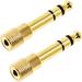 Headphones Adapter for Piano Keyboard 2-Pack 3.5mm 1/8 Female to 6.35mm 1/4 Male Jack Plug Stereo Adapter Gold Plated for Electronic Piano Guitar Drum