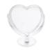 Qisuw Double Sided Acrylic Tabletop Mirror Love Heart Shape Makeup Cosmetic Mirror with Transparent Base Desktop Decoration