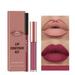 Melotizhi Lipstick Sets Multi Colored Smooth 1+1 Mattes Liquid Lipstick Lipliner Set One Steps Lip Makeup Set Pigment Velvet Bare Lip Dyeing Cup Waterproof Long Lasting Lip Color Set