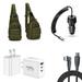 Travel Bundle for Boost Celero 5G+ Plus (2024) Tactical Storage Sling Backpack Screen Protector 40W Car Charger Power Adapter 3-Port Wall Charger USB C to USB C Cable (Army Green)