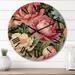 Designart "Pink Peony Garden Perfection" Peonies Oversized Wood Wall Clock