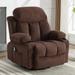 360 Degree Swing and Rotation Recliner Massage Heated Sofa with USB Rechargeable & 2 Cup Holders, Side Pockets